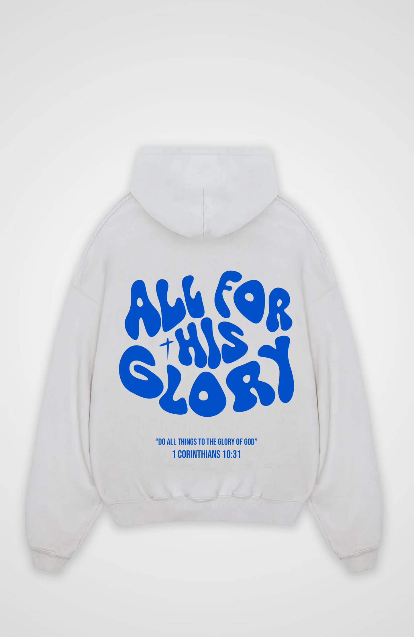 All for his Glory Blau Oversized Hoodie