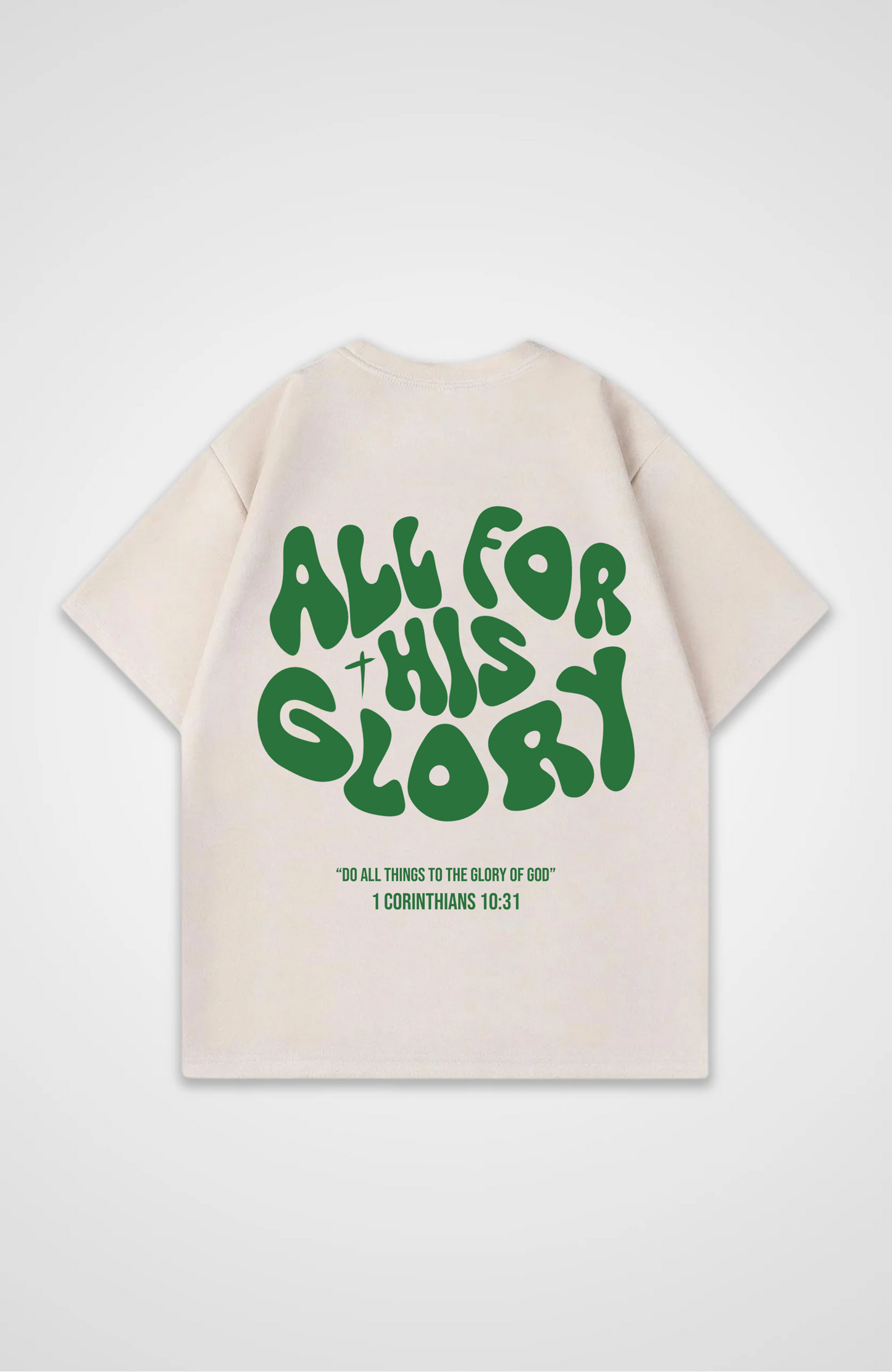 All for his Glory Grün Oversized Shirt