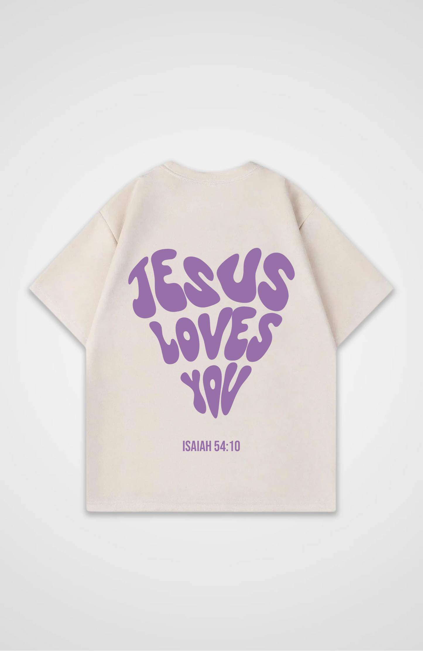 Jesus Loves You (Herz) Lila Oversized Shirt
