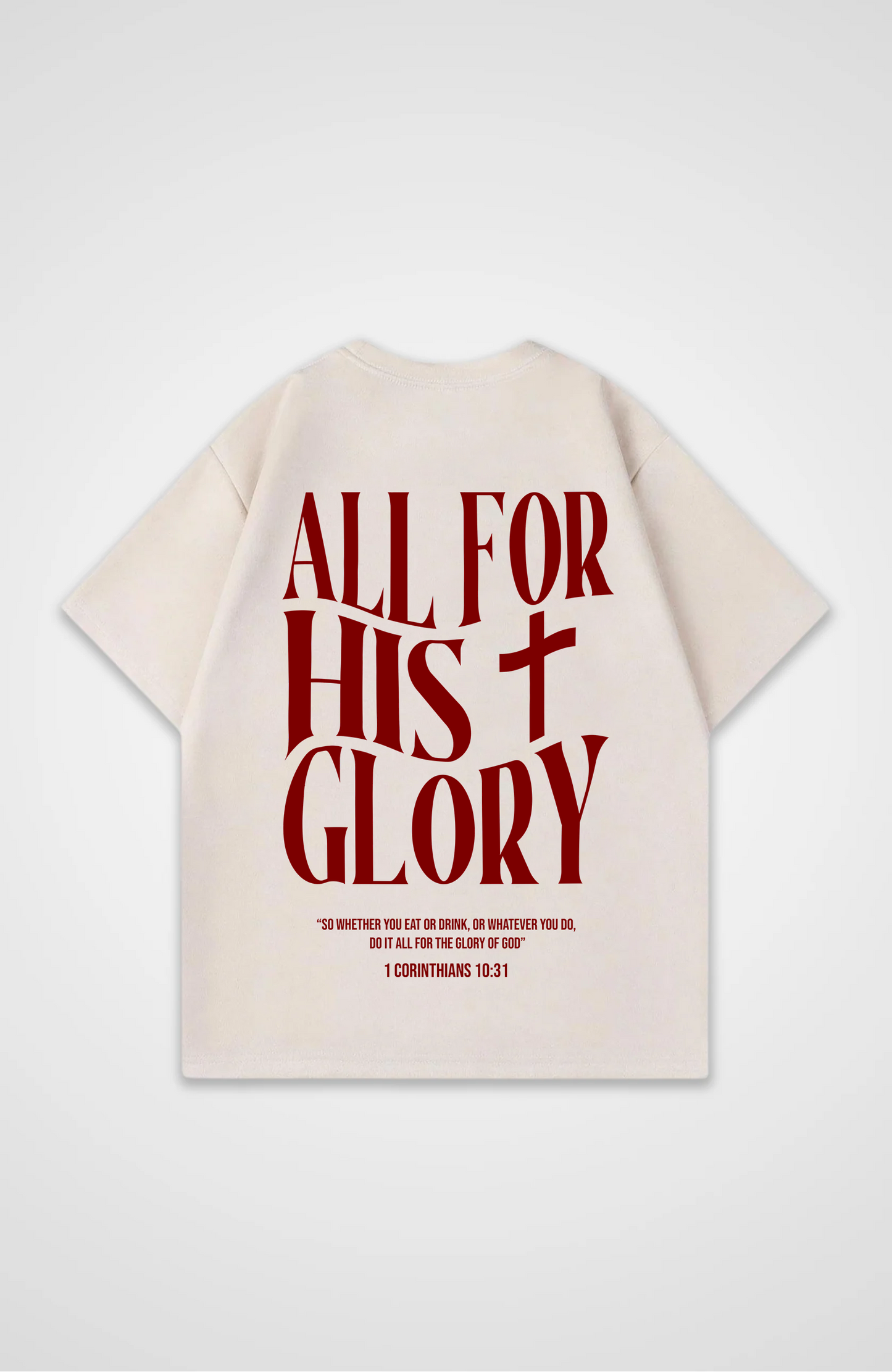 All for his Glory (2.0) Weinrot Oversized Shirt