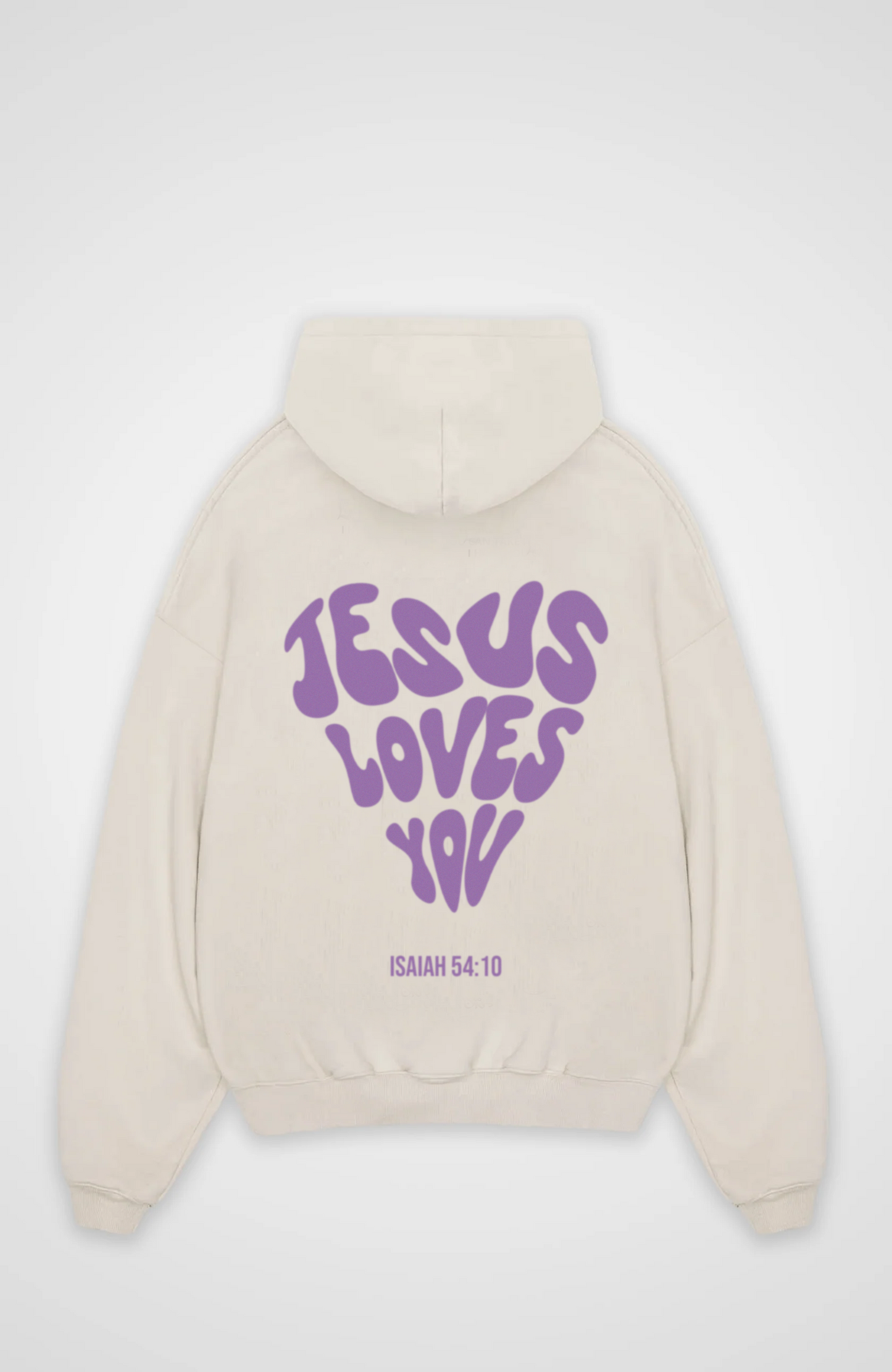 Jesus Loves You (Herz) Lila Oversized Hoodie