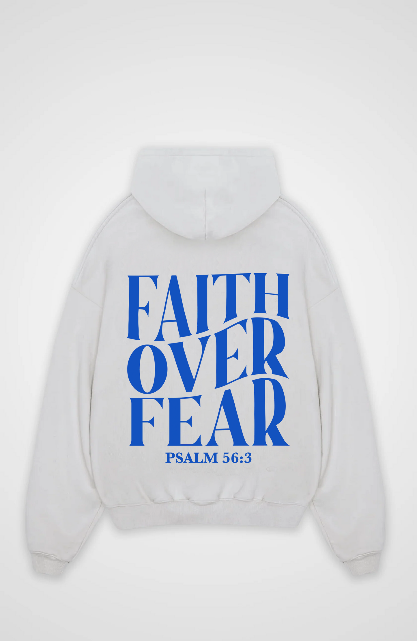 Faith over Fear Blau Oversized Hoodie