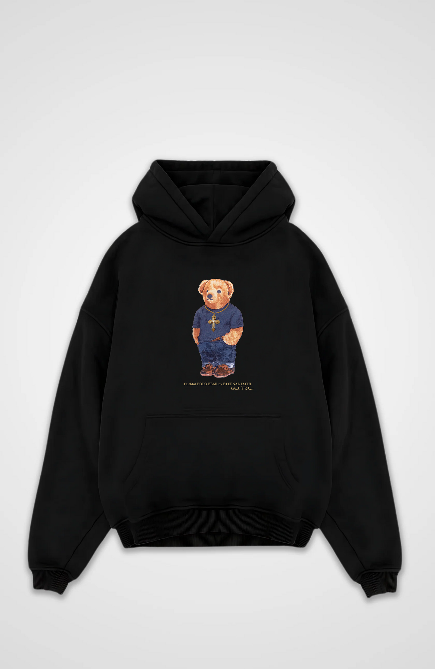 Sweat à capuche surdimensionné doré Polo Bear