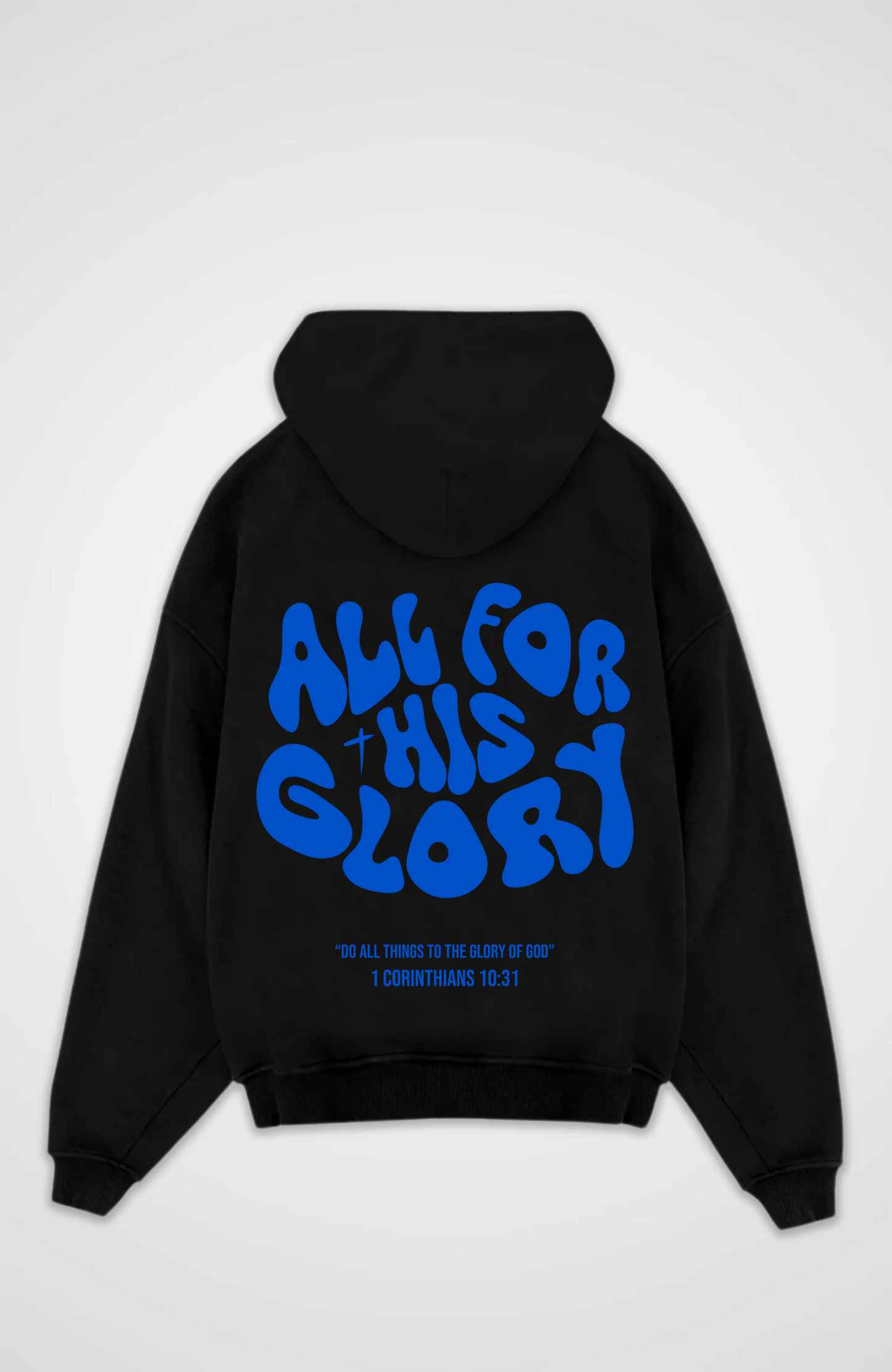 All for his Glory Blau Oversized Hoodie