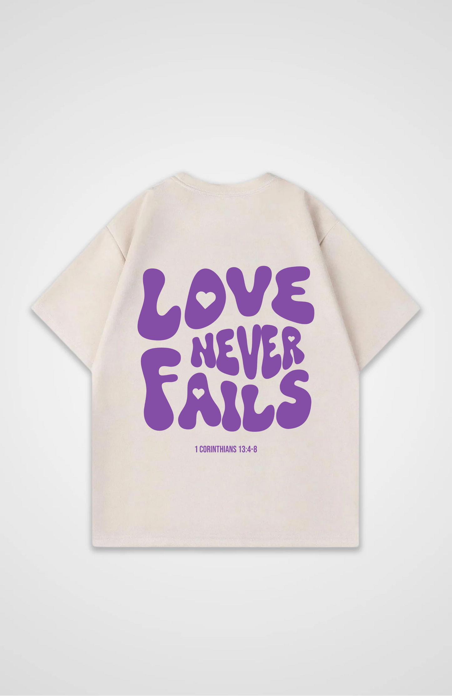 Love Never Fails Lila Oversized Shirt