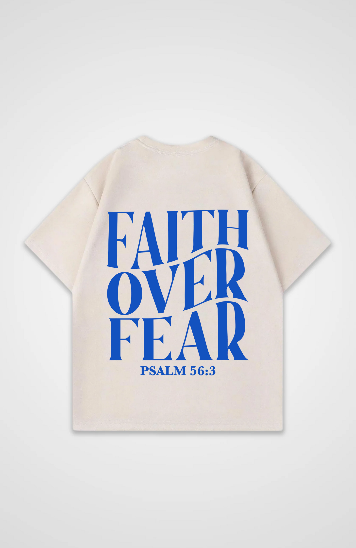 Faith Over Fear Blau Oversized Shirt