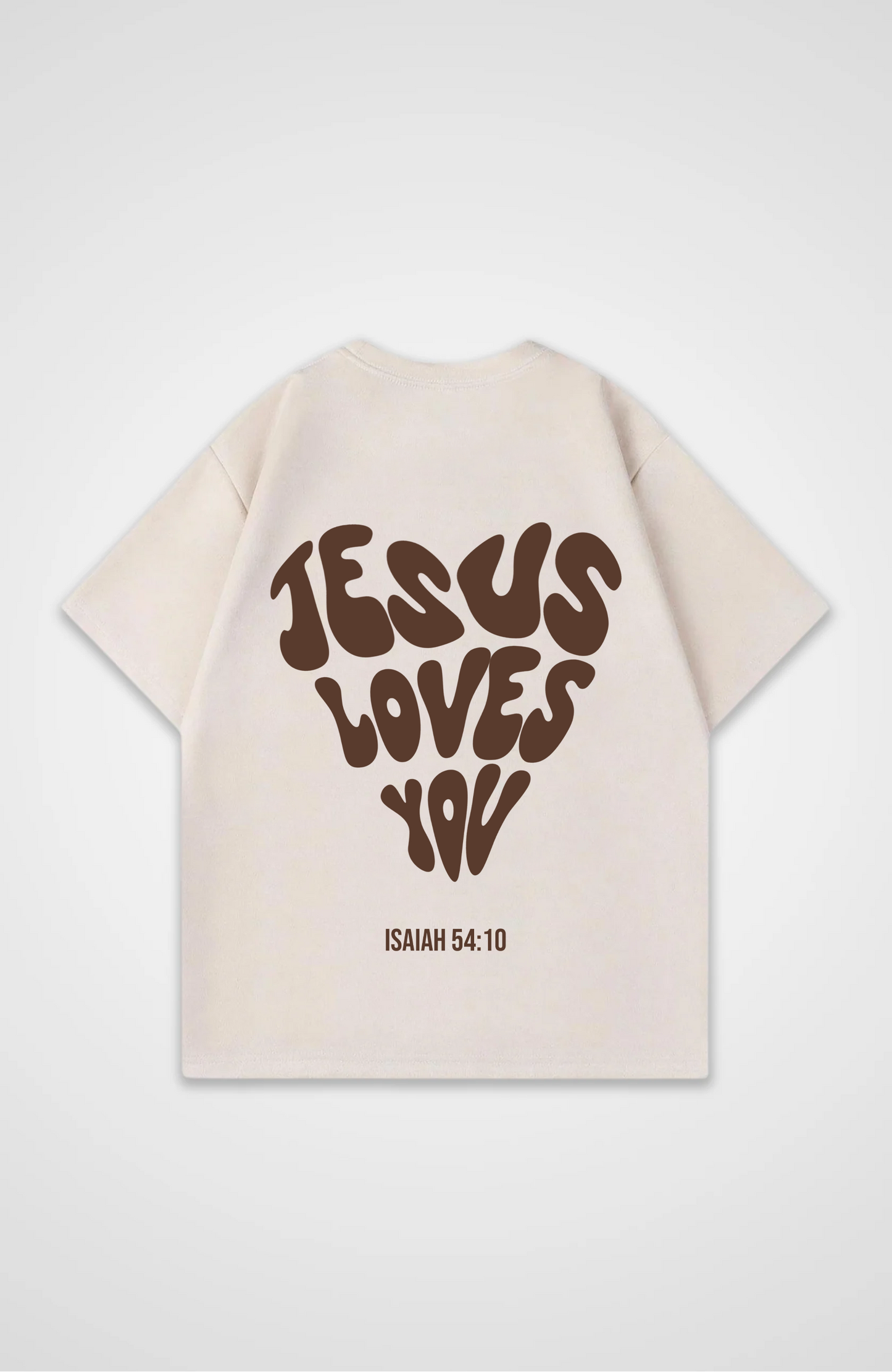 Jesus Loves You (Herz) Braun Oversized Shirt