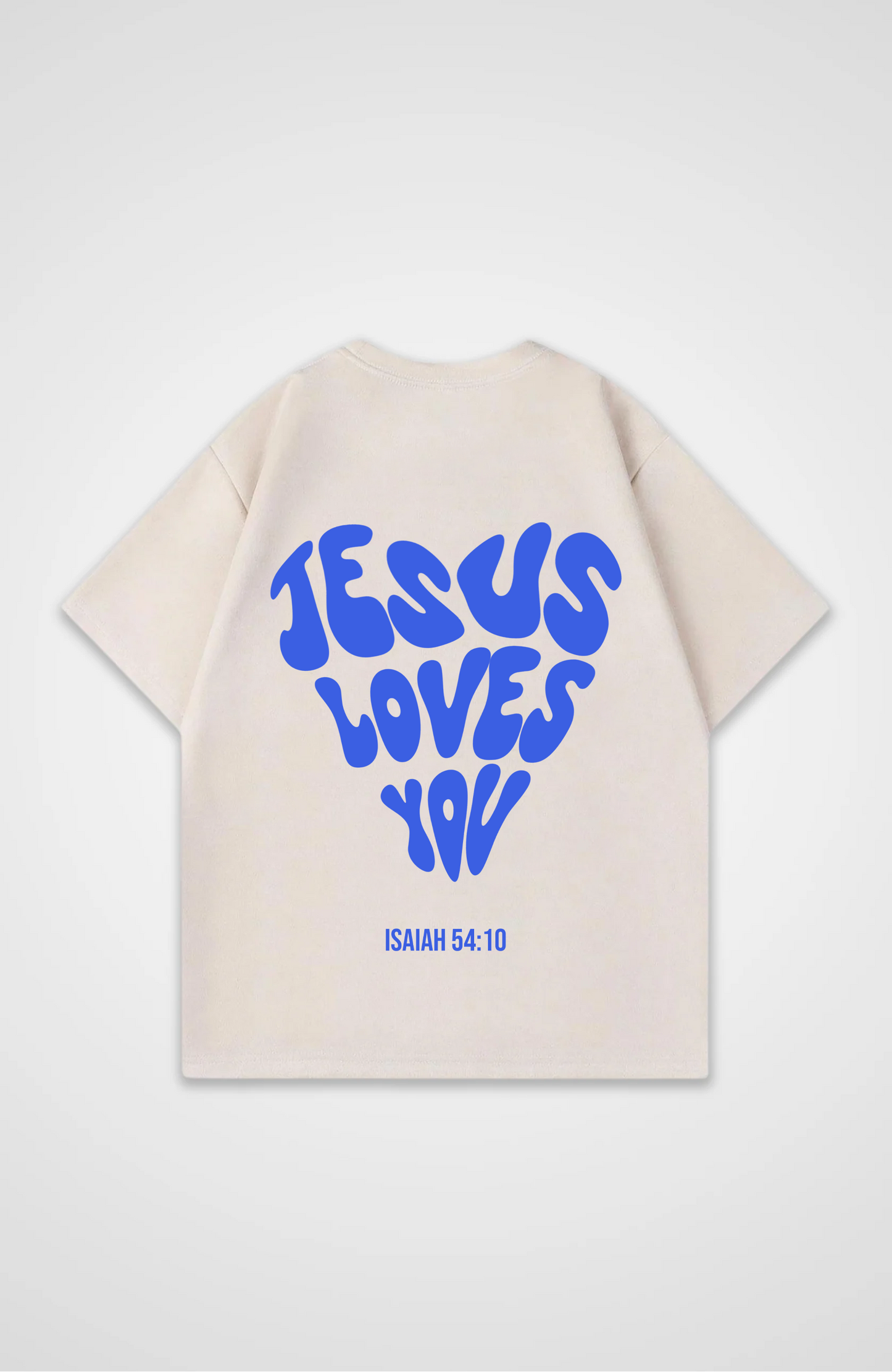 Jesus Loves You (Herz) Blau Oversized Shirt