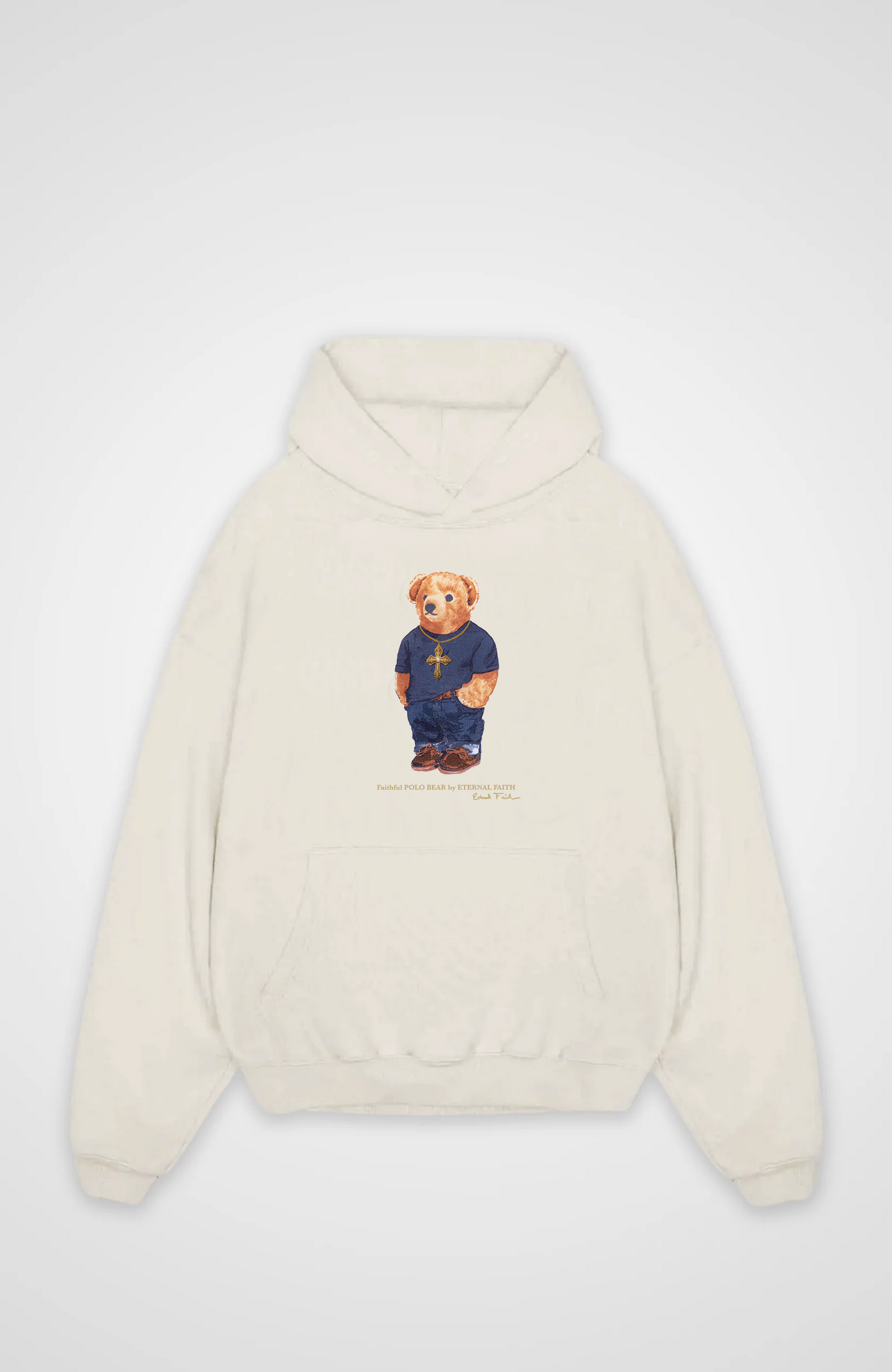 Sweat à capuche surdimensionné doré Polo Bear
