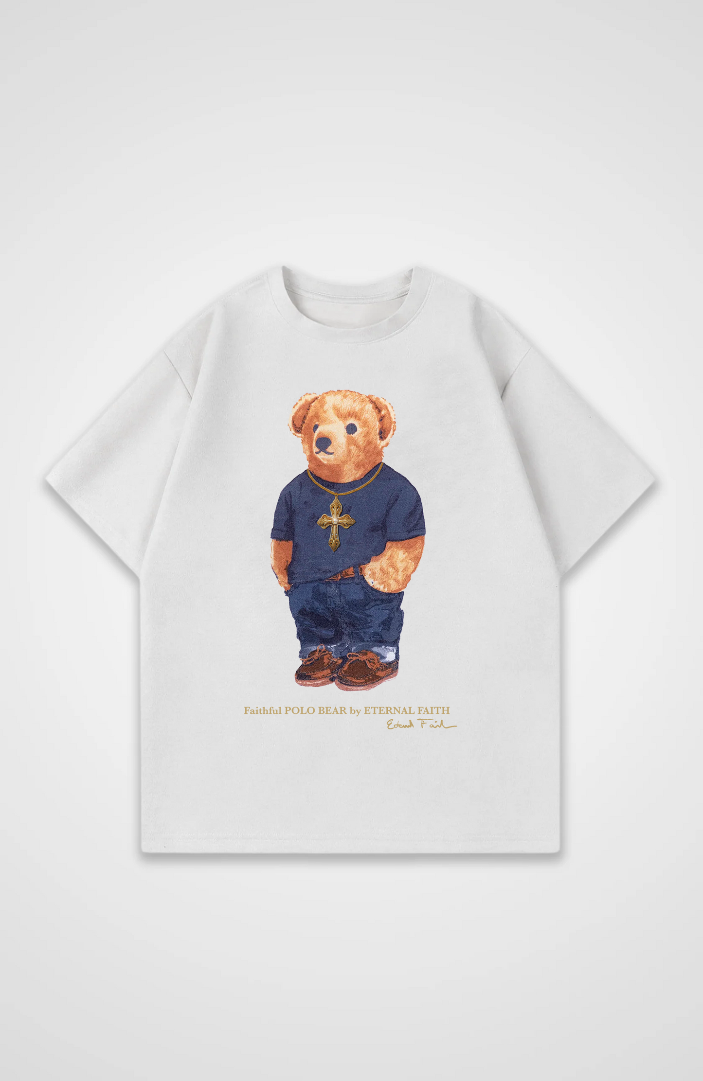 Bear with Gold chain Oversized Shirt