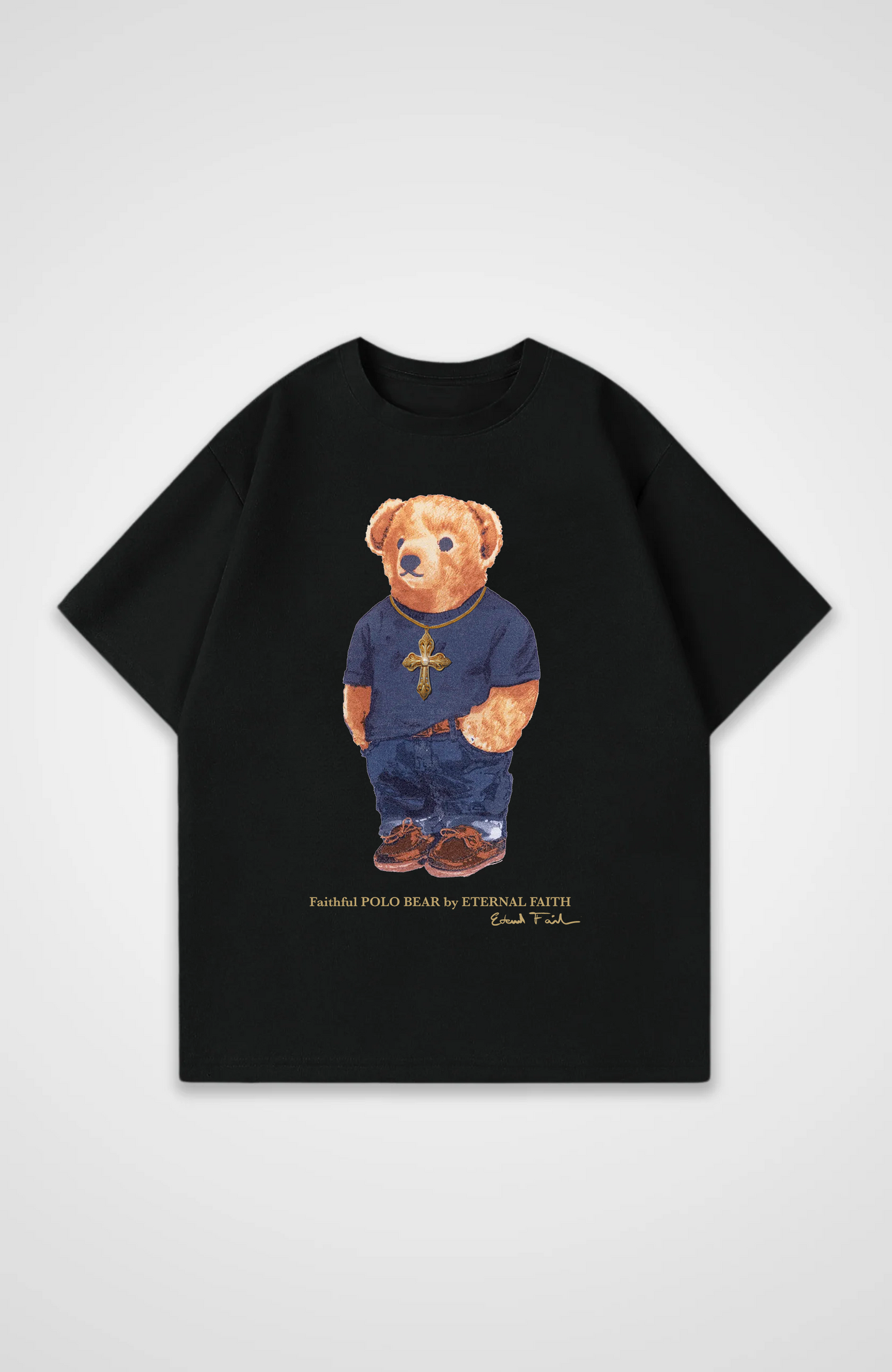 Bear with Gold chain Oversized Shirt
