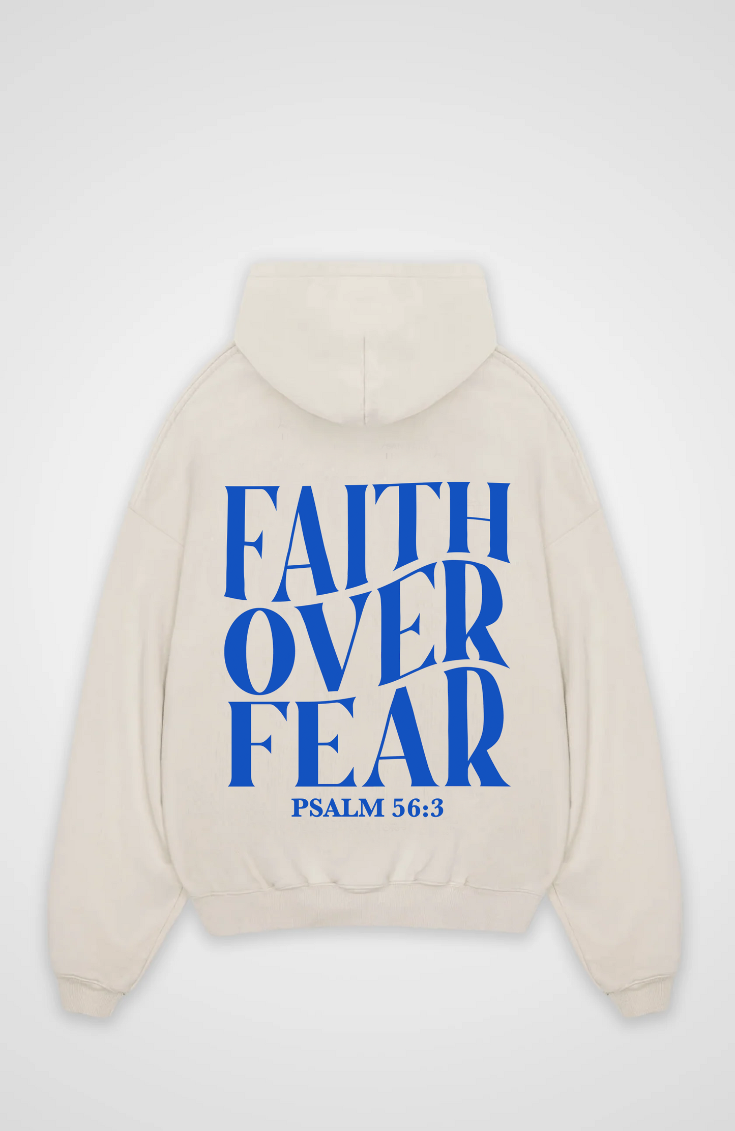 Faith over Fear Blau Oversized Hoodie