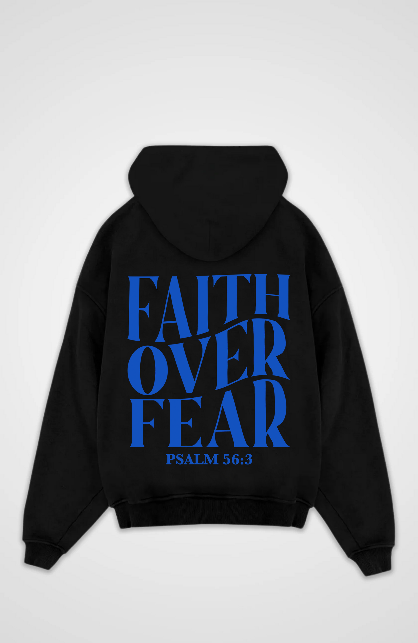 Faith over Fear Blau Oversized Hoodie
