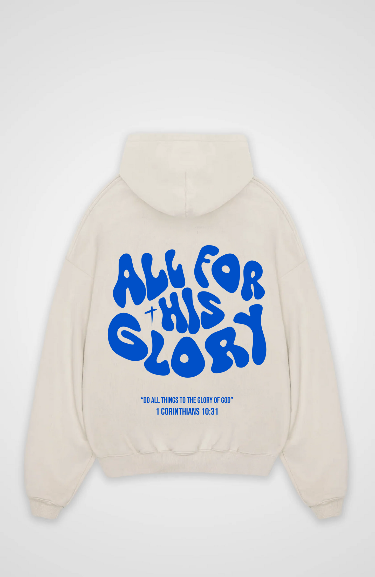 All for his Glory Blau Oversized Hoodie