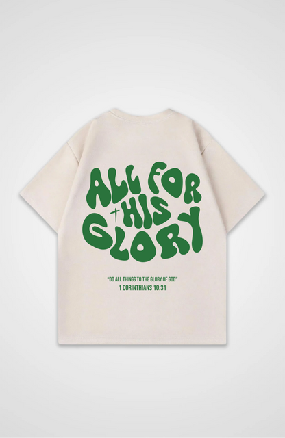 All for his Glory Grün Oversized Shirt