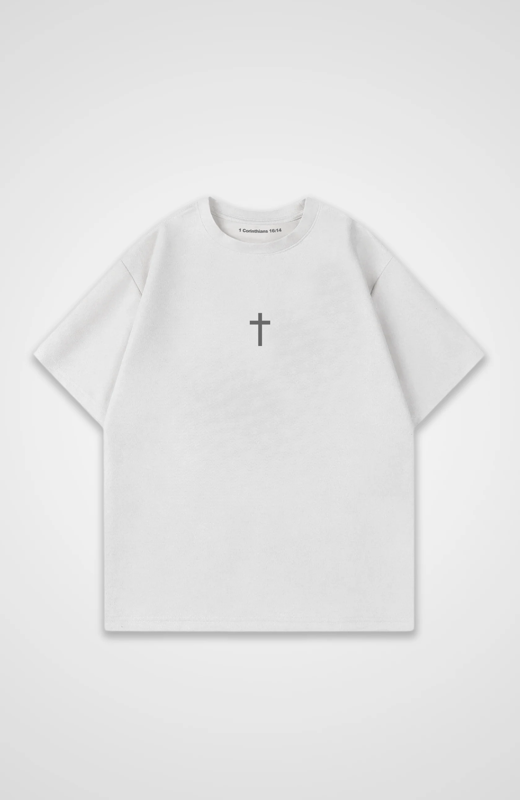 No Luck All God Oversized Shirt - White Front Base