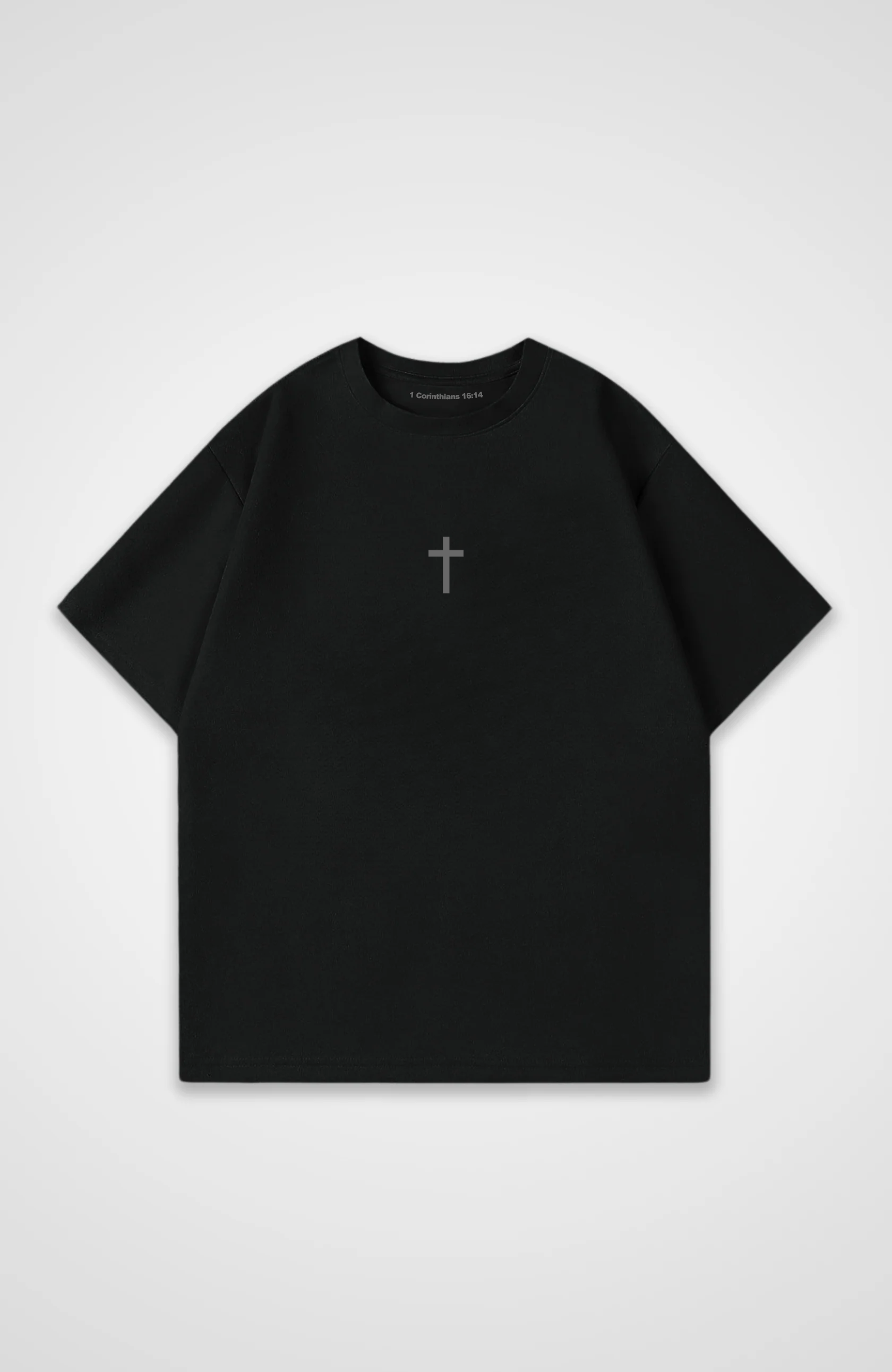 Faith over Fear Oversized Shirt - Black Front Base