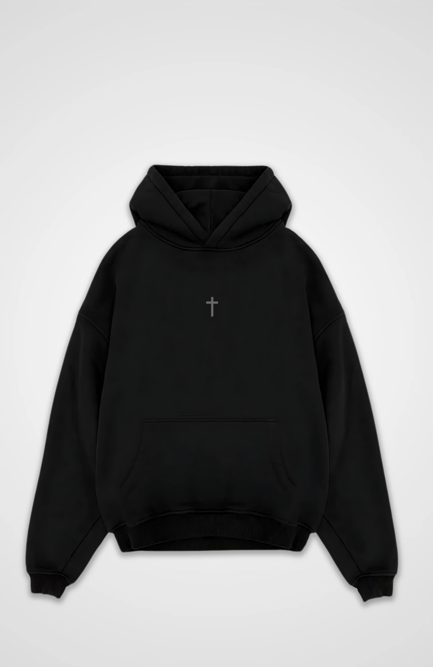 All for his Glory Oversized Hoodie - Black Front Base