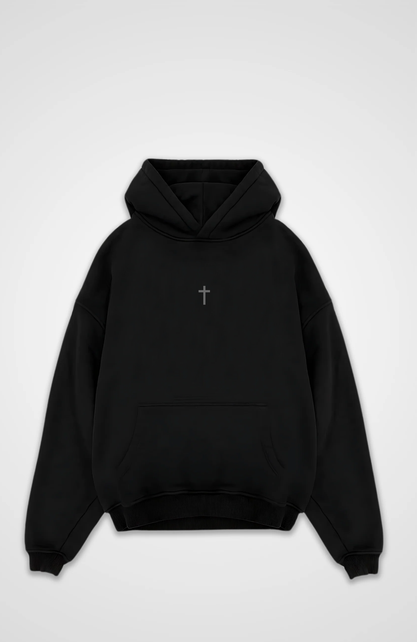 All for his Glory Oversized Hoodie - Black Front Base