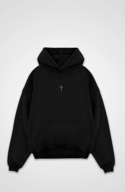 Pray. Believe. Receive. Oversized Hoodie - Black Front Base