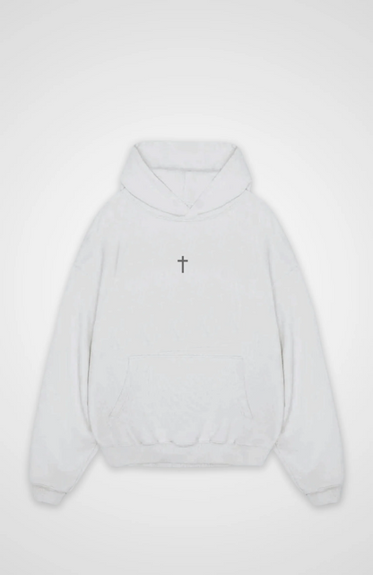 All for his Glory Oversized Hoodie - White Front Base