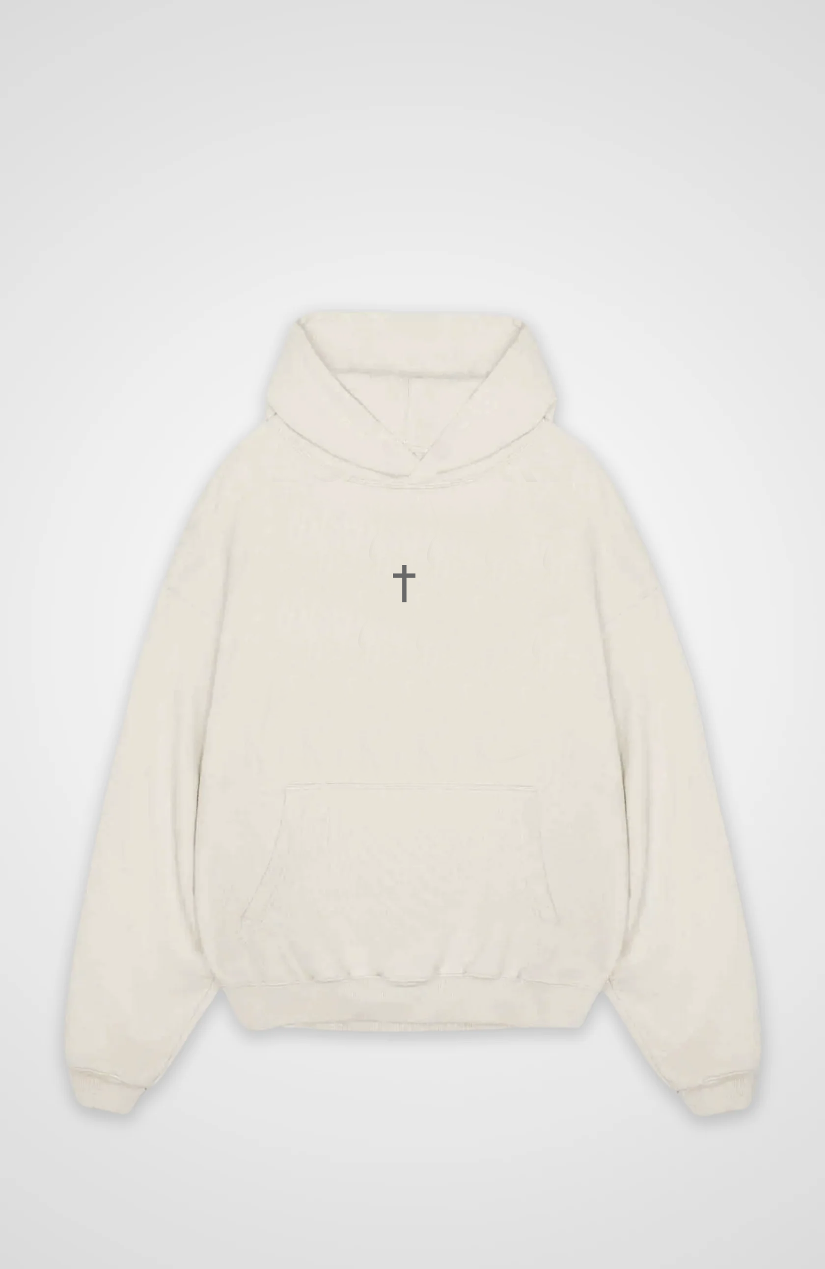 All Glory to God Oversized Hoodie - Beige Front Base