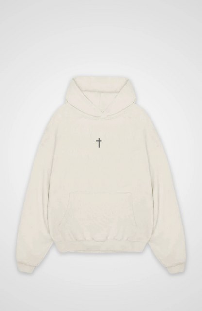 Pray. Believe. Receive. Oversized Hoodie - Beige Front Base