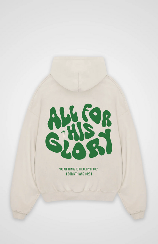 All for his Glory Grün Oversized Hoodie
