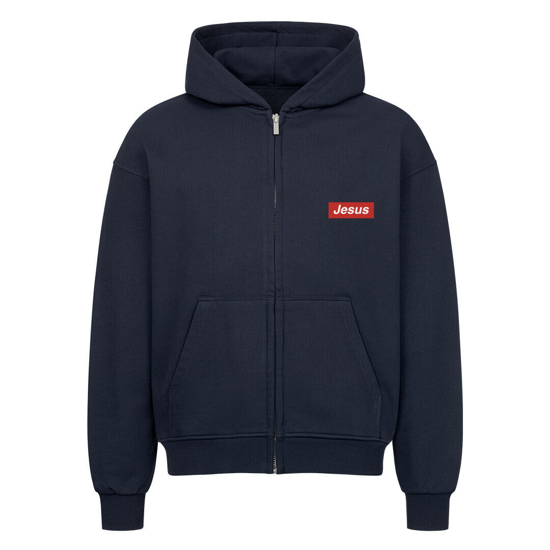 Jesus x Supreme Oversized Zipper Hoodie S French Navy