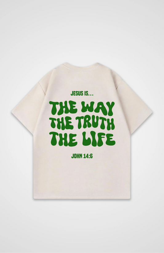 Jesus is the Way... Grün Oversized Shirt