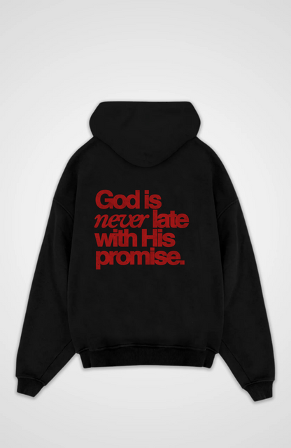 God is never late with his promise Oversized Hoodie