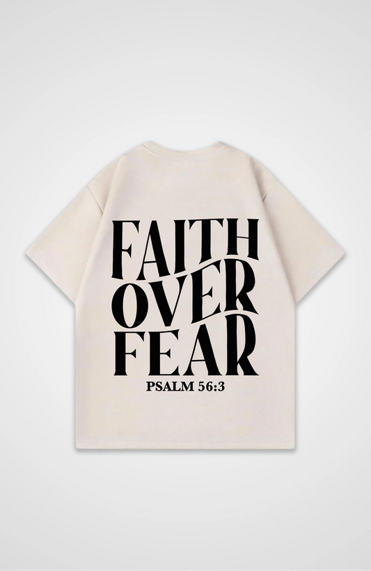 Faith Over Fear Schwarz Oversized Shirt