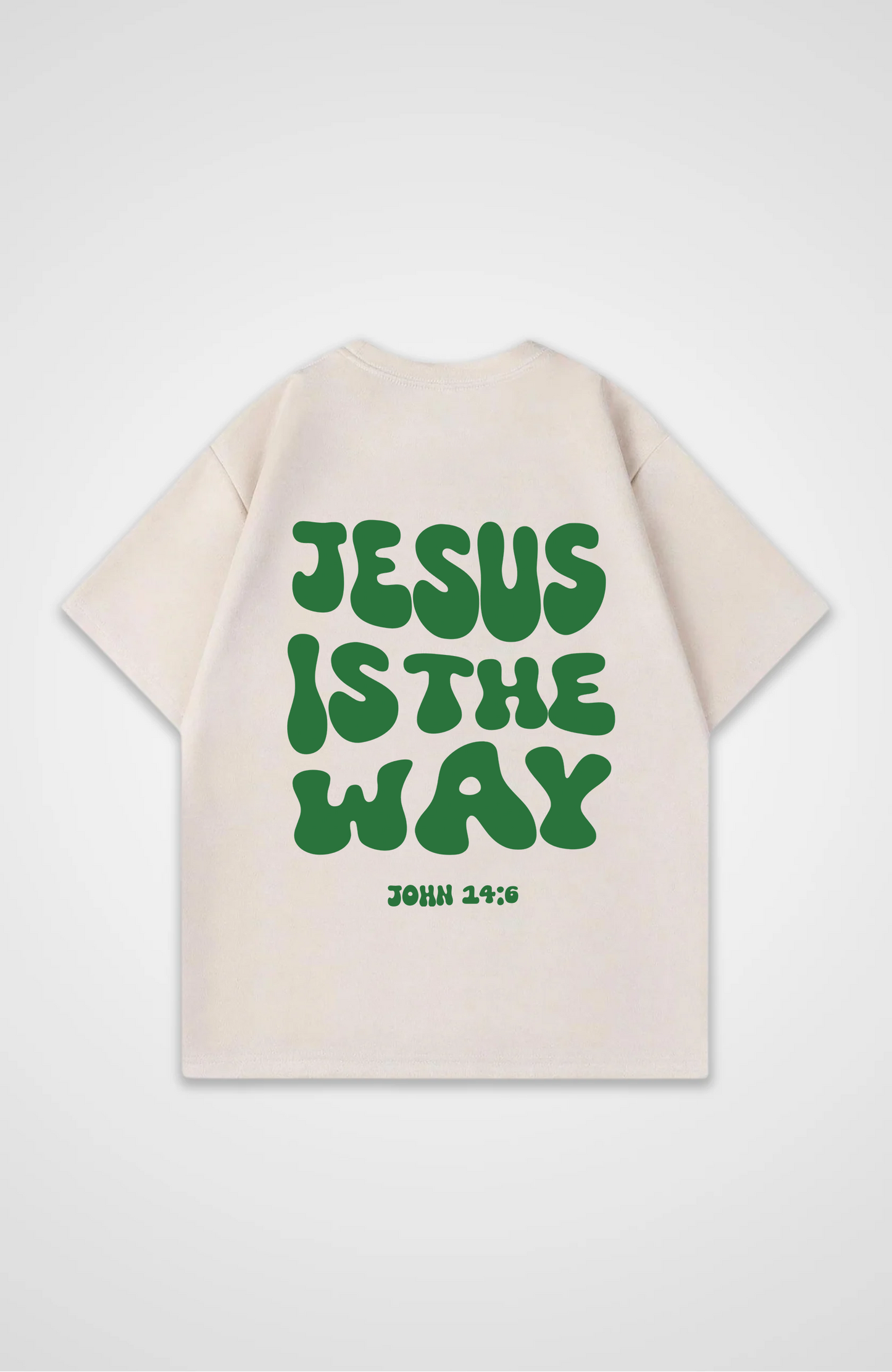 Jesus is the Way Grün Oversized Shirt