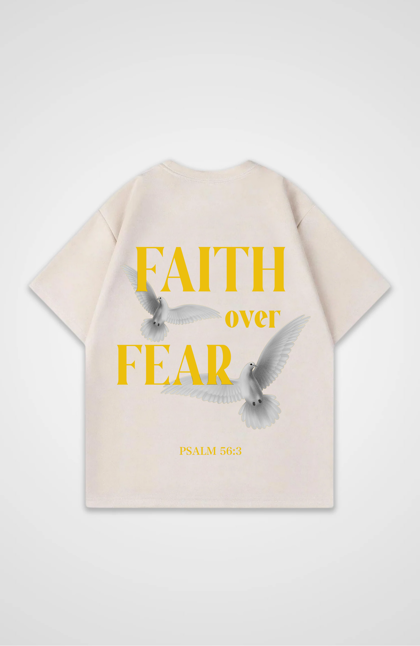 Faith Over Fear Vögel Gelb Oversized Shirt