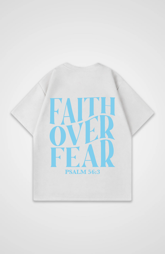 Faith Over Fear Hell Blau Oversized Shirt
