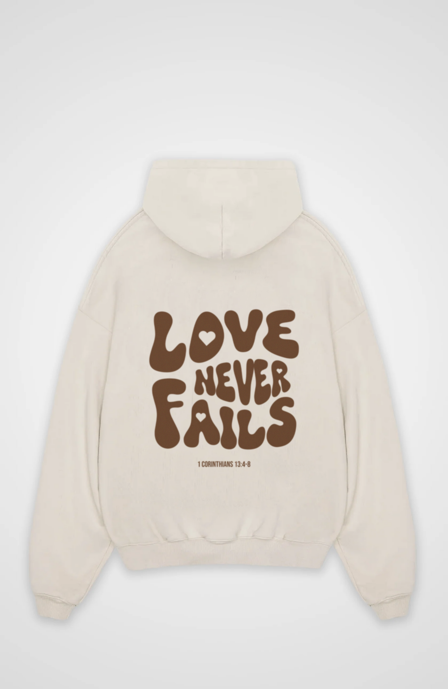 Love never fails Braun Oversized Hoodie