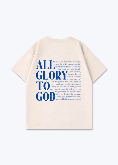 All Glory to God Oversized Shirt - Beige Back (Designed)