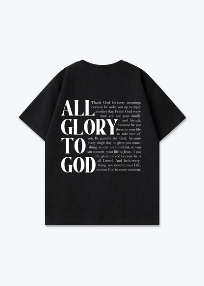 All Glory to God Oversized Shirt - Black Back (Designed)
