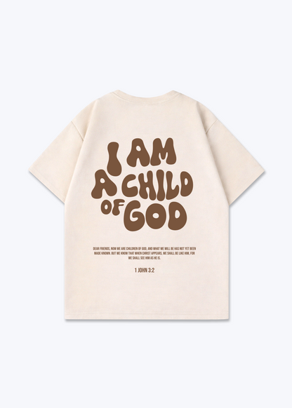 I'm a Child of God Oversized Shirt - Beige Back (Designed)