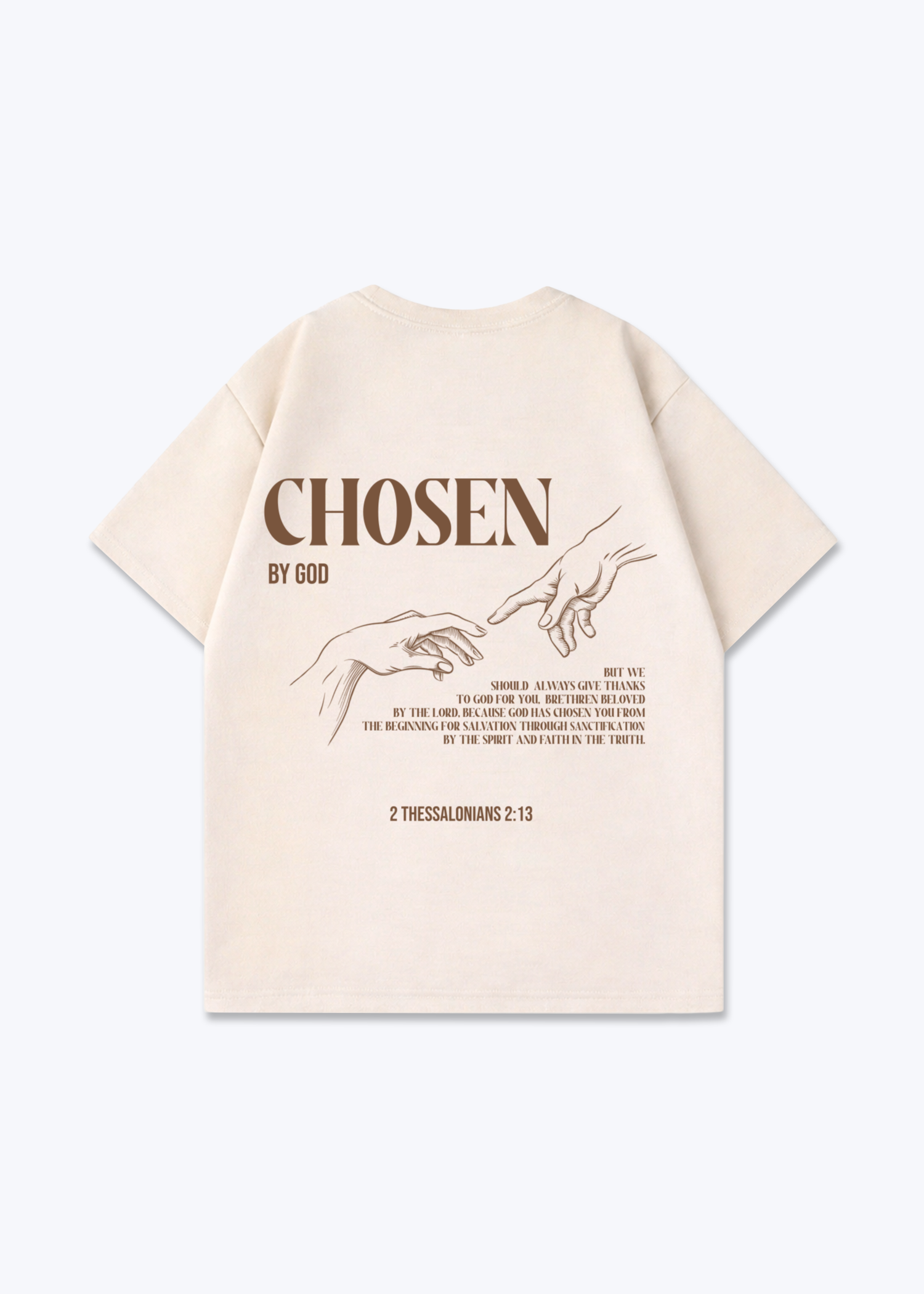 Chosen by God Oversized Shirt - Beige Back (Designed)