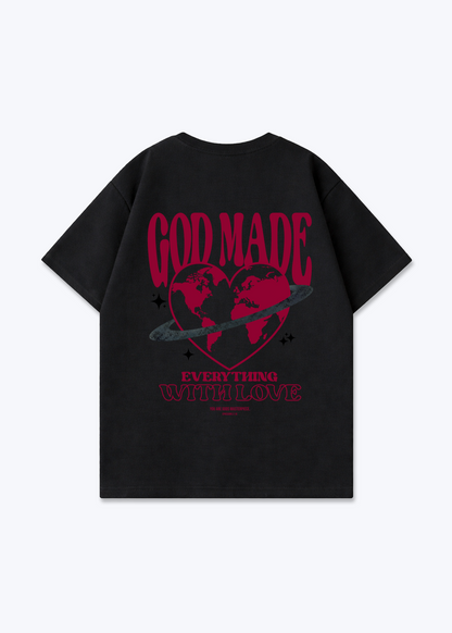 God Made Oversized Shirt - Black Back (Designed)