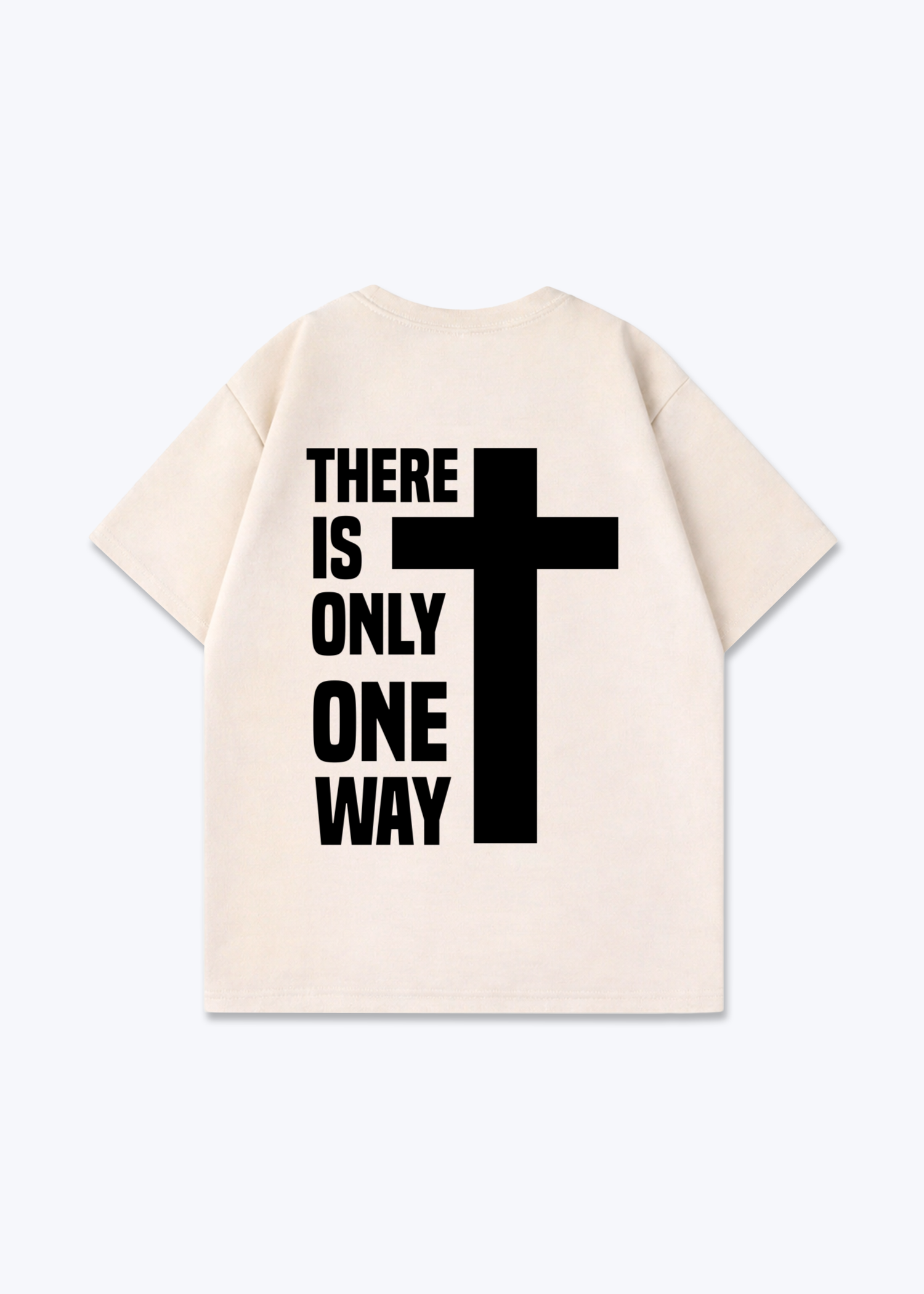 There is only one Way Oversized Shirt - Beige Back (Designed)