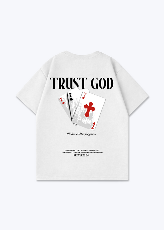 Trust God Oversized Shirt - White Back (Designed)