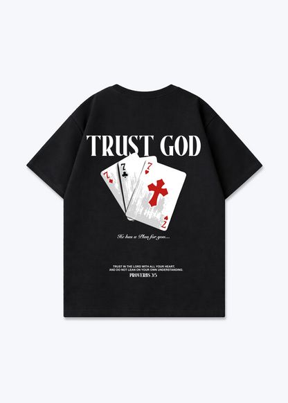 Trust God Oversized Shirt - Black Back (Designed)