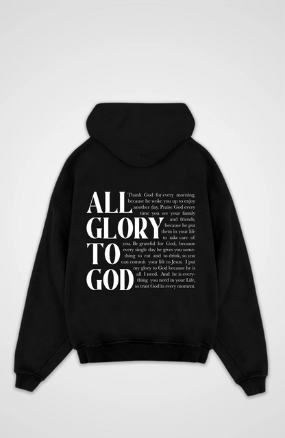 All Glory to God Oversized Hoodie - Black Back (Designed)