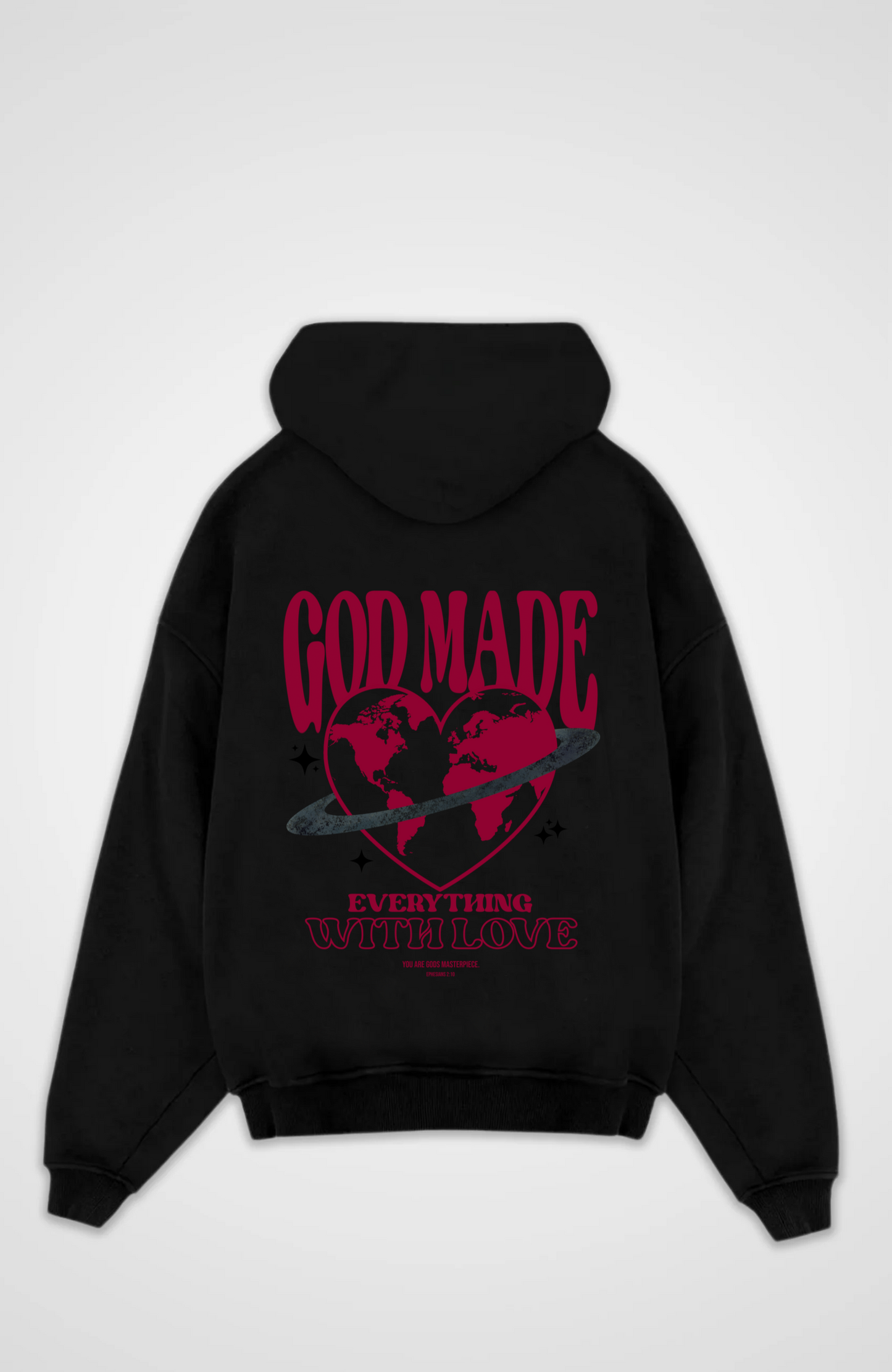 God Made Oversized Hoodie - Black Back (Designed)