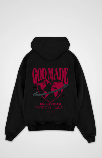 God Made Oversized Hoodie - Black Back (Designed)