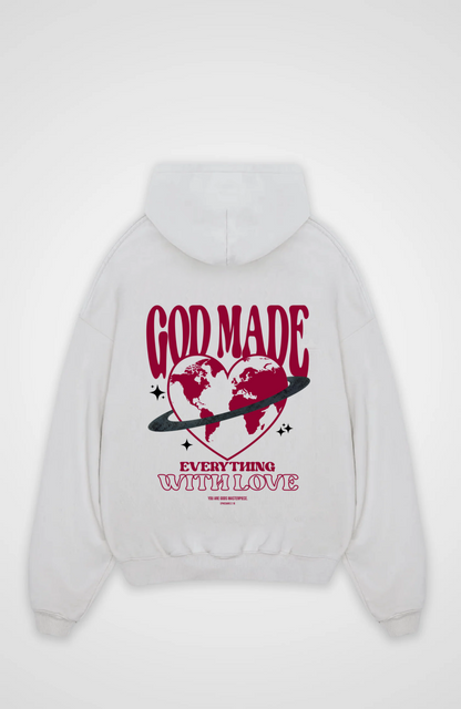 God Made Oversized Hoodie - White Back (Designed)