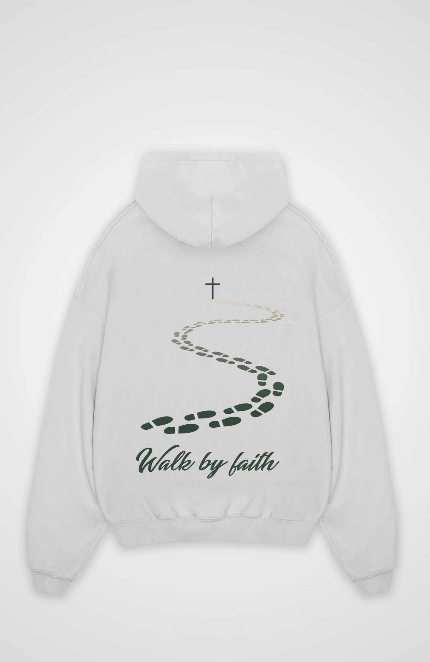 Walk by Faith Oversized Hoodie - White Back (Designed)