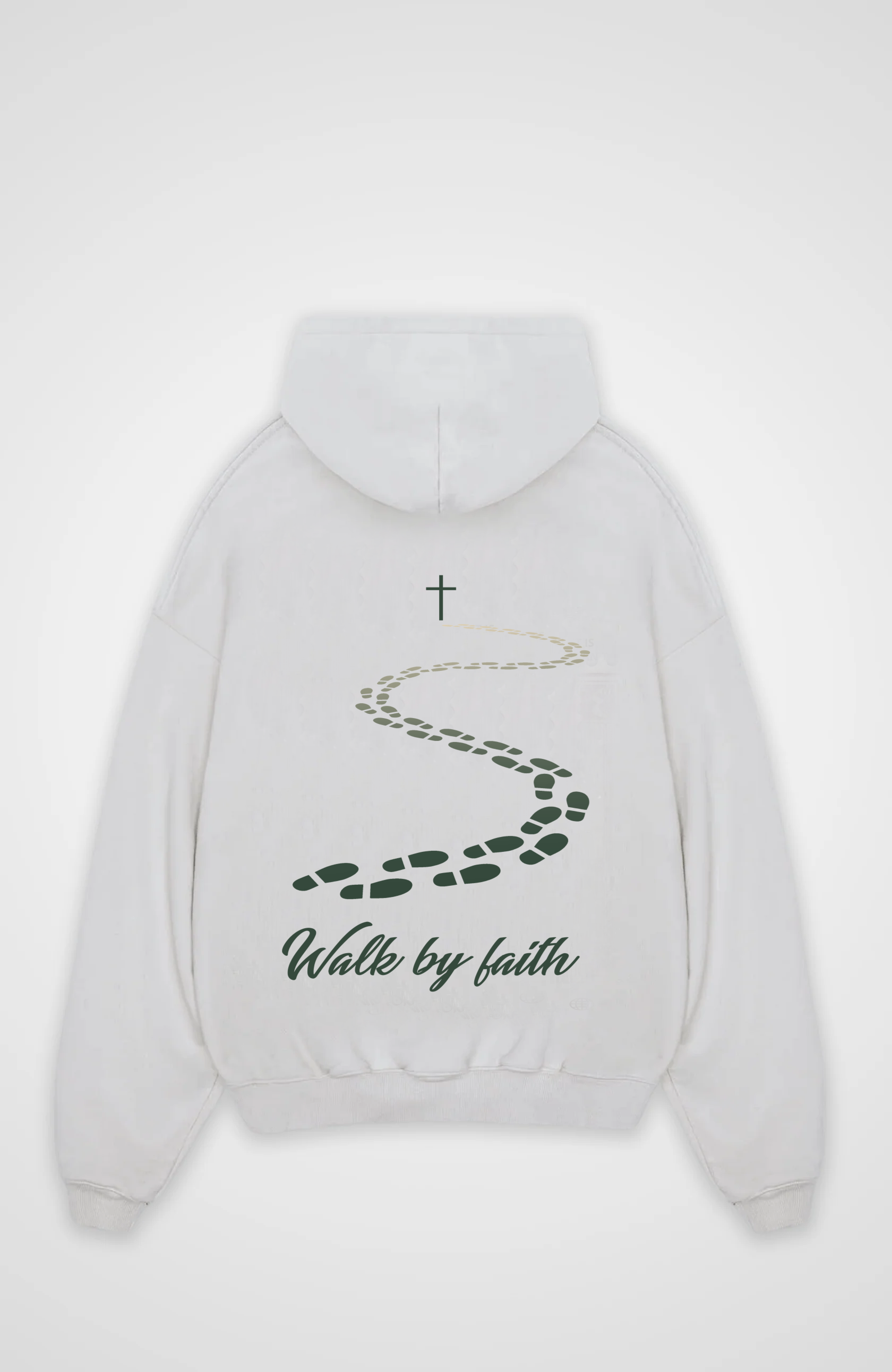 Walk by Faith Oversized Hoodie - White Back (Designed)